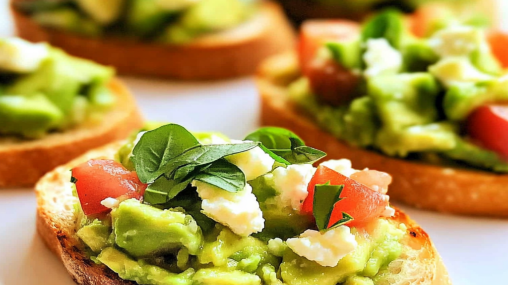 Avocado and Feta Bruschetta Appetizer Recipe