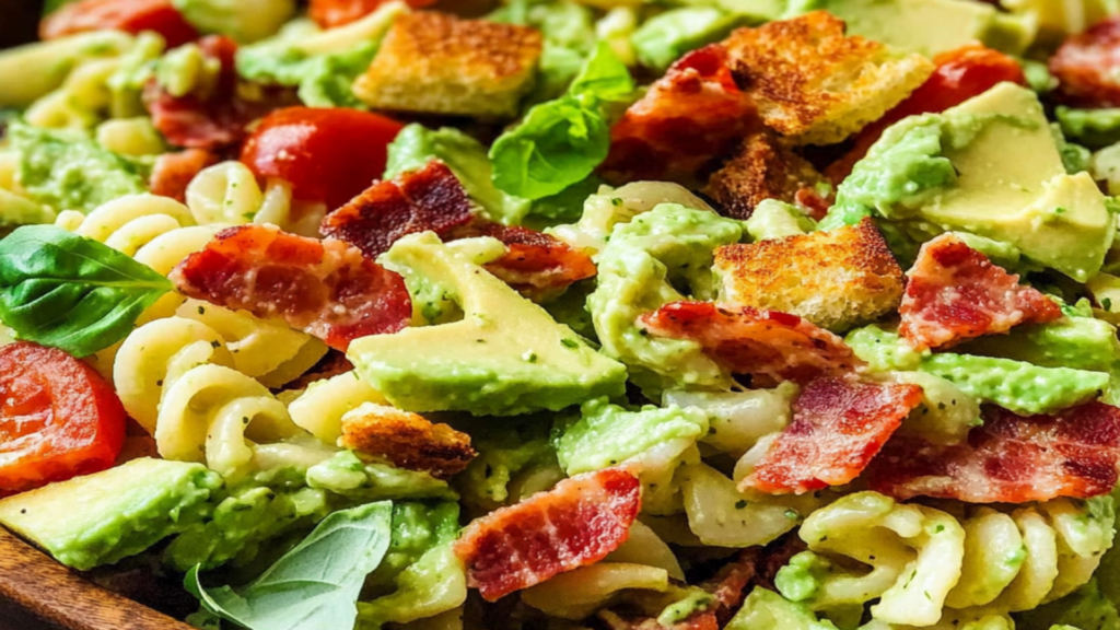 BLT Pasta Salad with Avocado - Easy Recipe