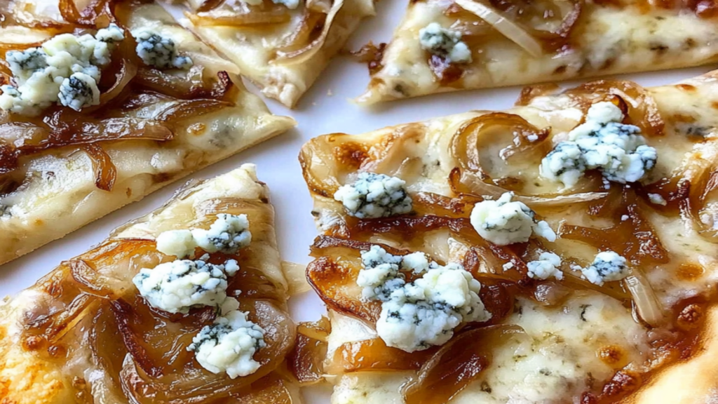 Caramelized Onions and Blue Cheese Pizza