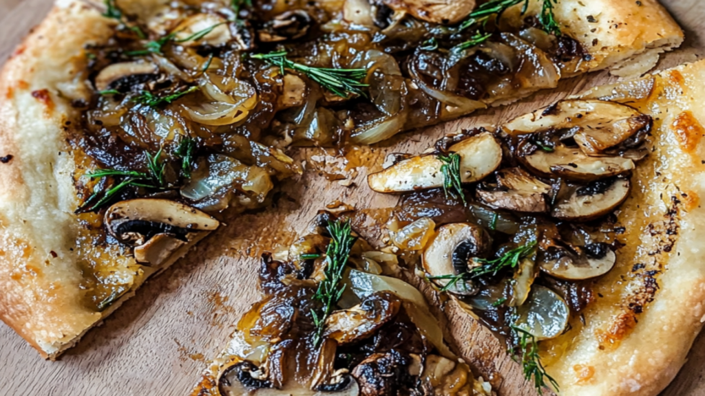 Caramelized Onions and Mushroom Flatbread