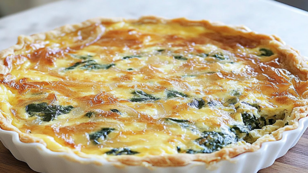 Caramelized Onions and Spinach Quiche Recipe