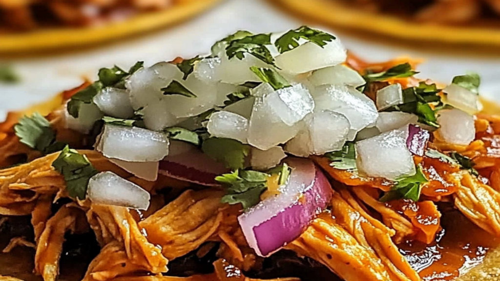 Chicken Tinga Tostadas - A Flavor Fiesta
