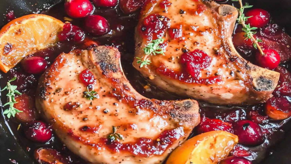 Cranberry Glazed Pork Chops for Fall Meals