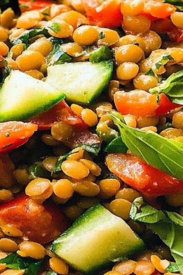 Refreshing Lentil Tomato Basil Summer Salad Recipe