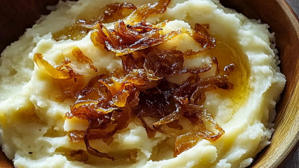 Creamy Mashed Potatoes with Caramelized Onions Delight