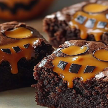 Melted Jack O’ Lantern Brownies Recipe