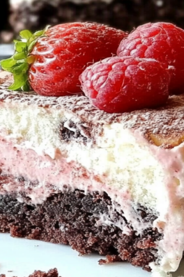 Neapolitan Brownie Bottom Cake Recipe