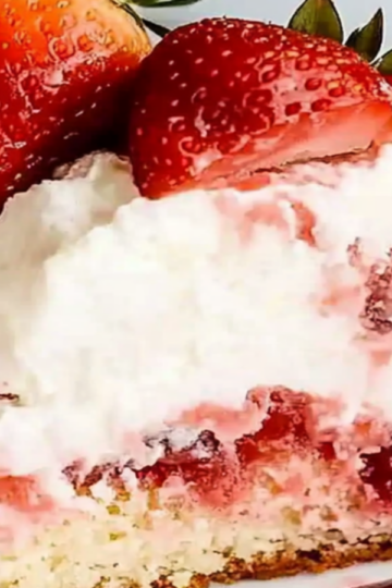 Indulge in Neapolitan Poke Cake with Strawberry Syrup
