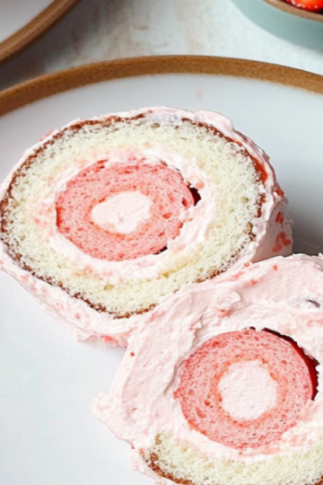 Neapolitan Roll Cake with Whipped Filling