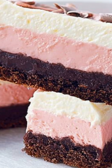 No-Bake Neapolitan Cheesecake Bars Recipe