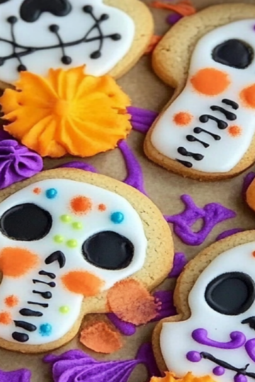 Pastel Halloween Skeleton Sugar Skulls Cookies