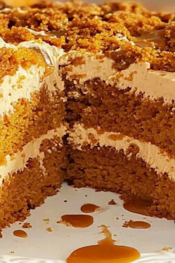 Pumpkin Spice Cake with Caramel Drizzle Recipe