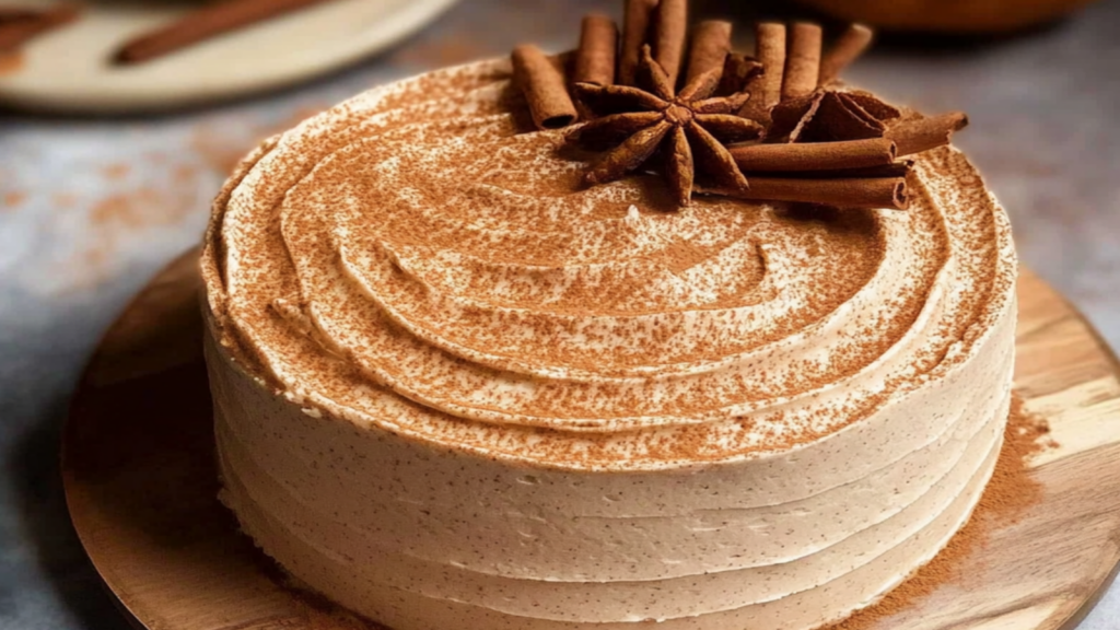 Pumpkin Spice Cake with Chai Whipped Cream
