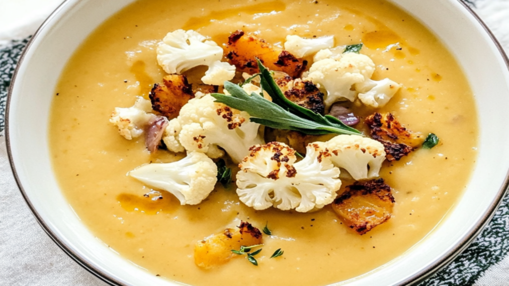 Cozy Roasted Cauliflower and Garlic Soup for Fall