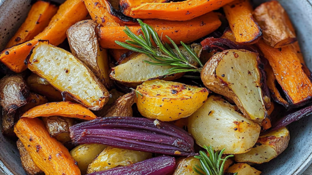 Warm & Cozy Roasted Root Vegetable Bowl Fall Meal