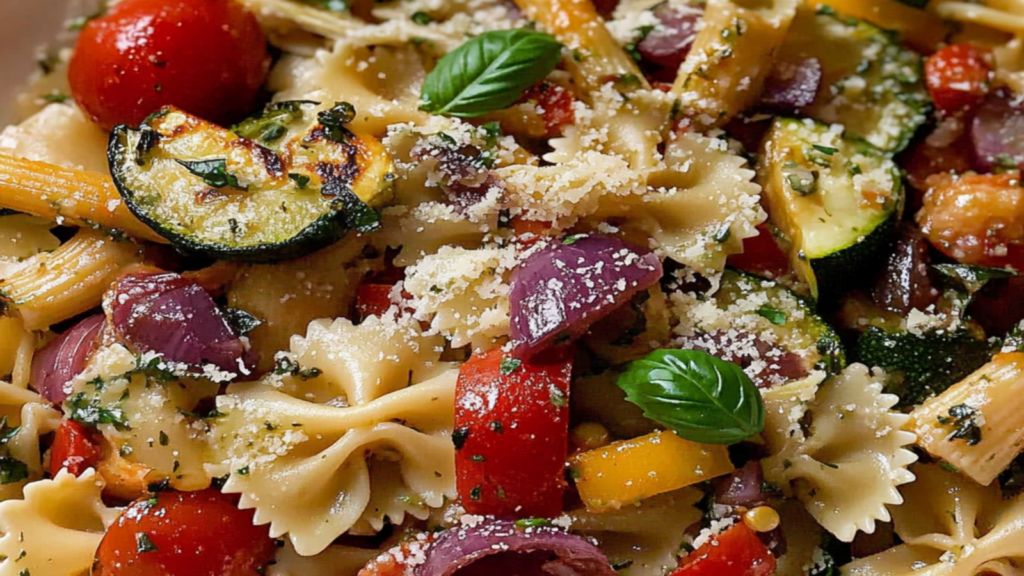 Roasted Veggie Pasta Salad with Basil Recipe