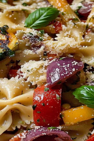 Roasted Veggie Pasta Salad with Basil Recipe