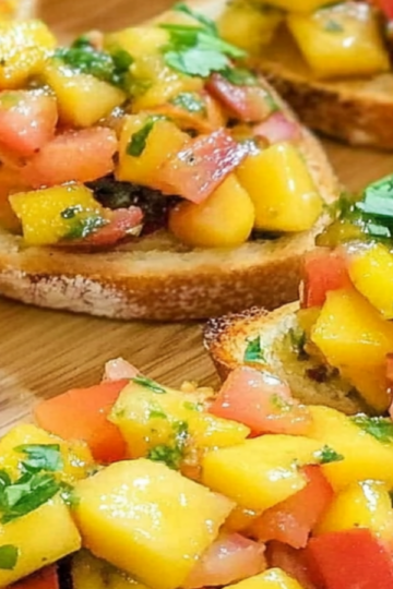 Spicy Jalapeño Mango Bruschetta Appetizer