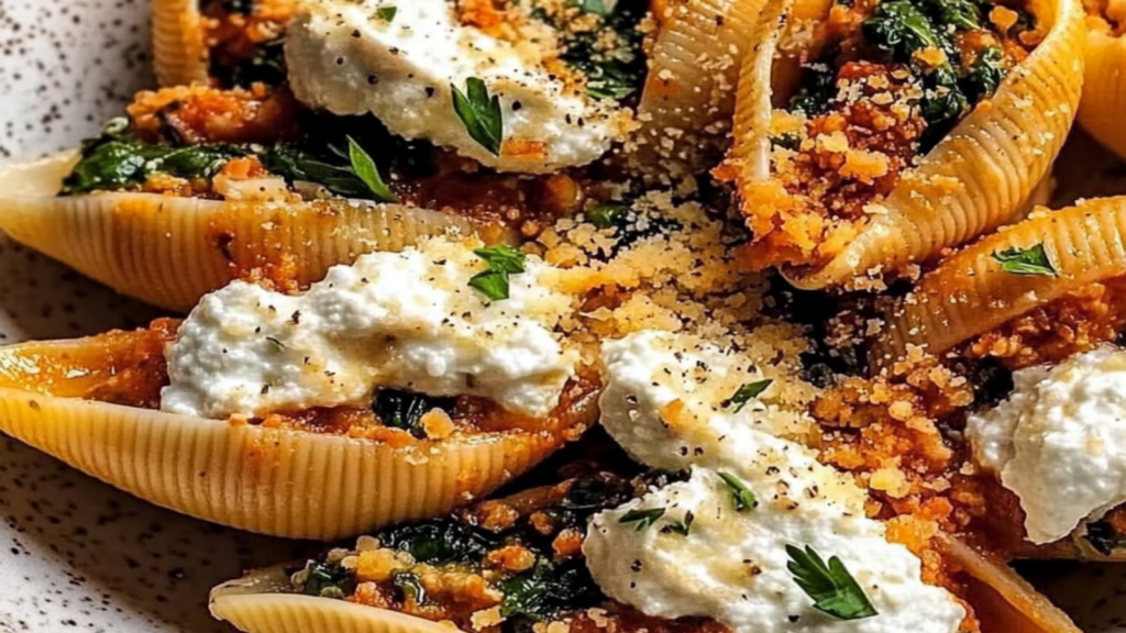 Spinach and Ricotta Stuffed Shells Dinner