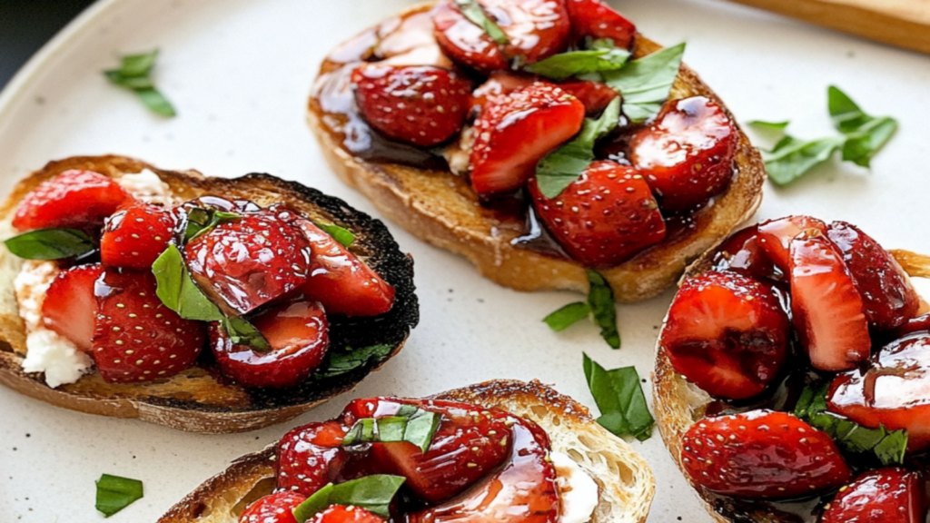 Strawberry Balsamic Bruschetta Appetizer