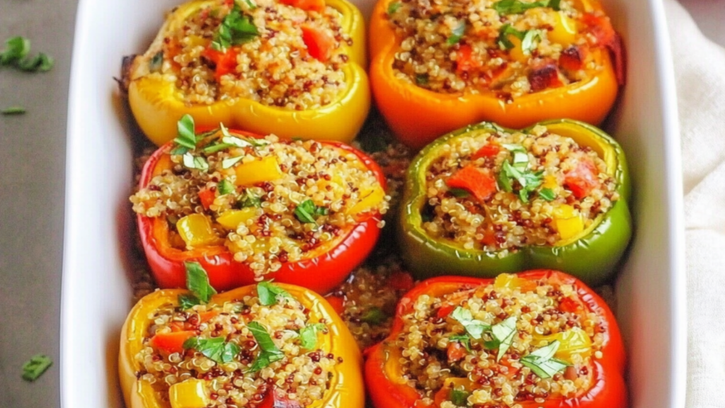 Stuffed Bell Peppers with Quinoa – Food is Fuel