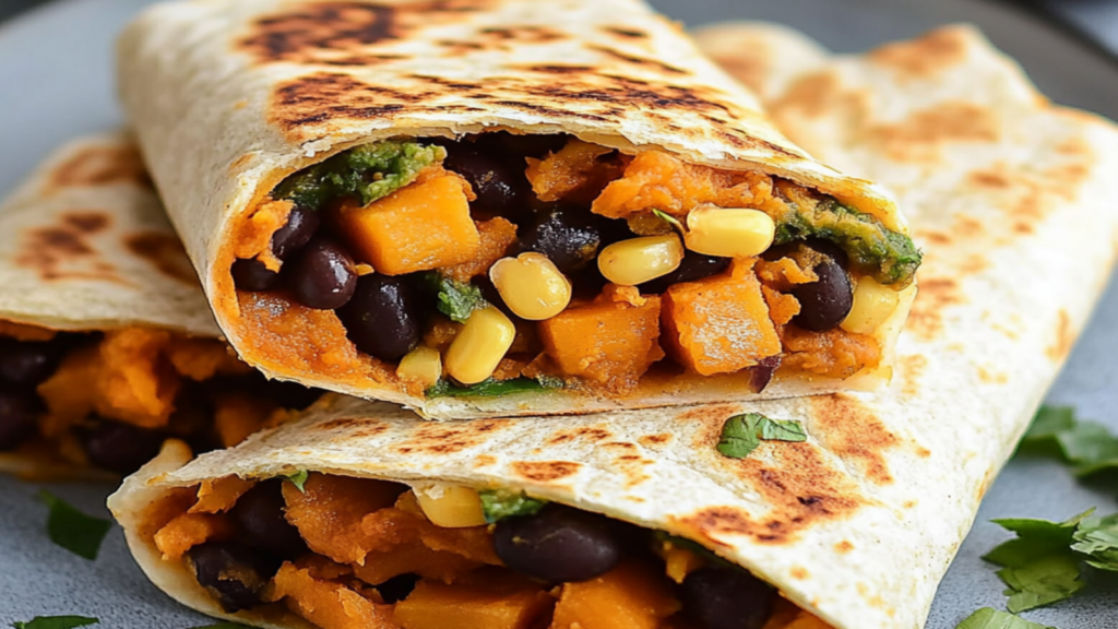 Fuel Up with Sweet Potato and Black Bean Wrap Recipe