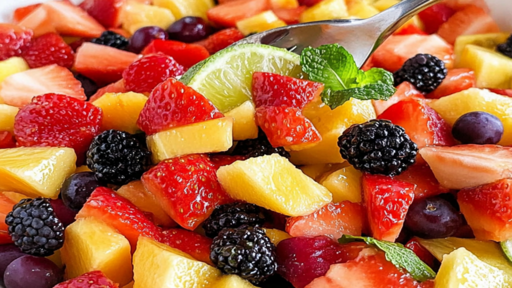 Refreshing Tropical Fruit Summer Salad with Honey-Lime Dressing
