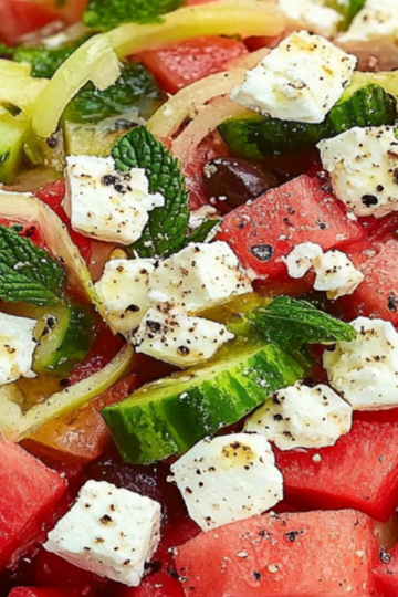 Refreshing Watermelon Feta Mint Summer Salad Recipe
