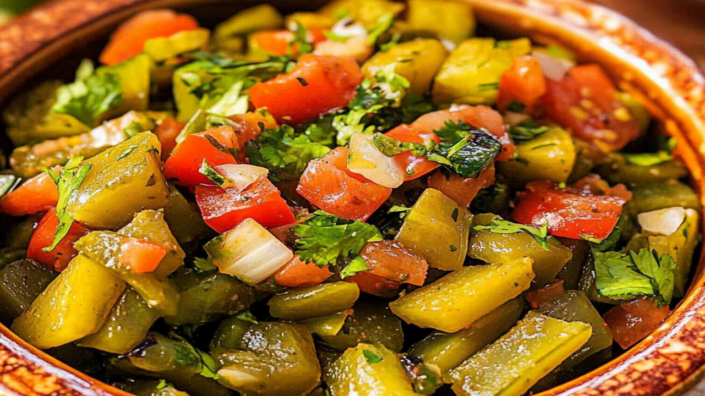 Zesty Grilled Cactus Salad: A Flavorful Mexican Delight