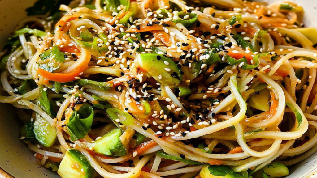 Refreshing Zoodle Sesame Summer Salad Recipe Delight