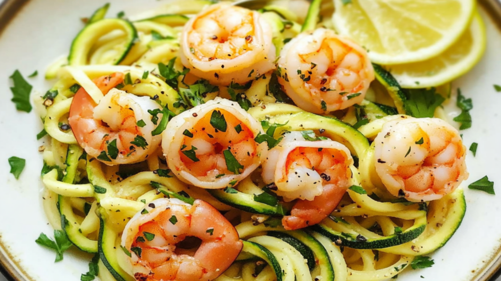 Zucchini Noodle Shrimp Summer Dinner Recipe