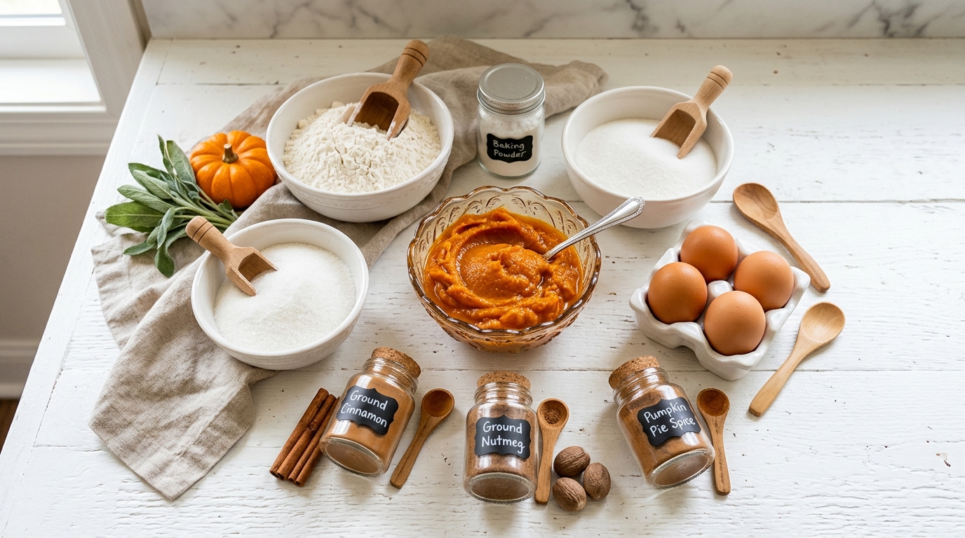 Ingredients for Mini Pumpkin Spice Cake Loaves Recipe