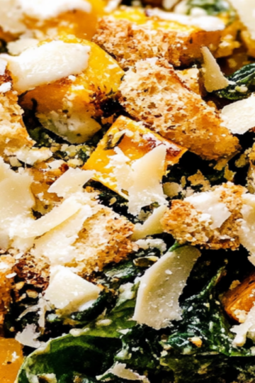 Autumn Caesar Salad with Delicata Squash Croutons