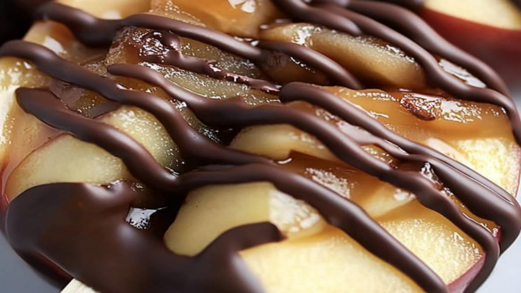 Easy Caramel Apple Slices with Chocolate Drizzle
