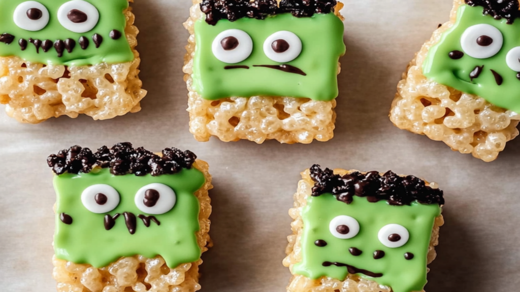 Spooky Frankenstein Rice Krispie Treats Recipe for Halloween