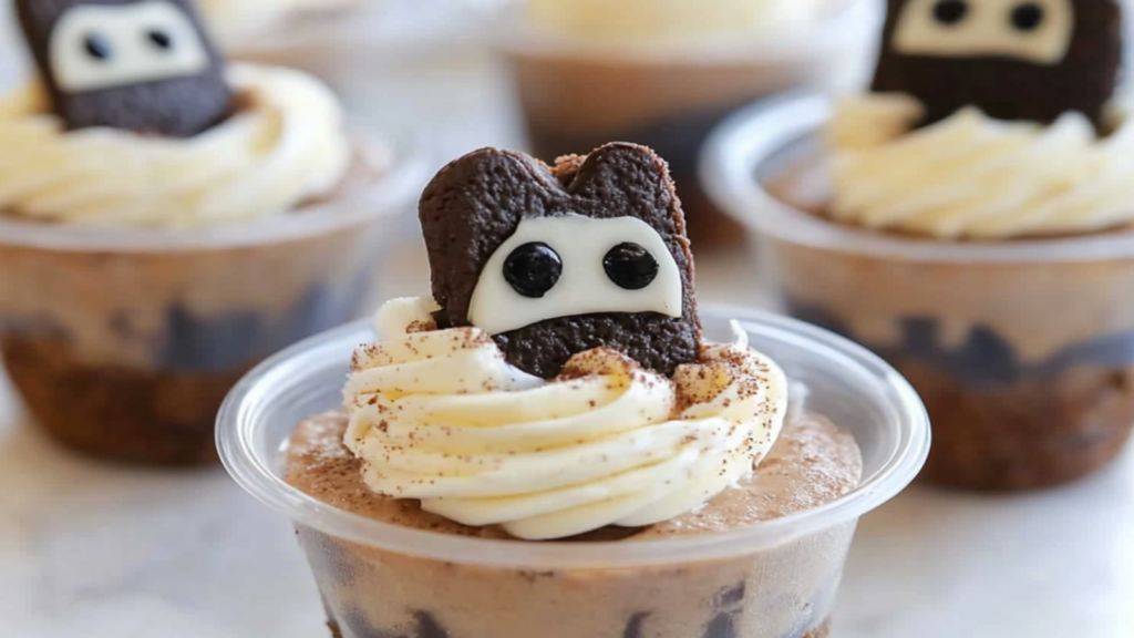 Spooky Graveyard Pudding Cookie Cups Recipe for Halloween