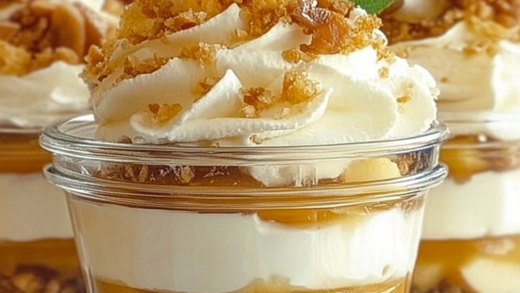 No Bake Caramel Apple Pie Cheesecake Parfaits