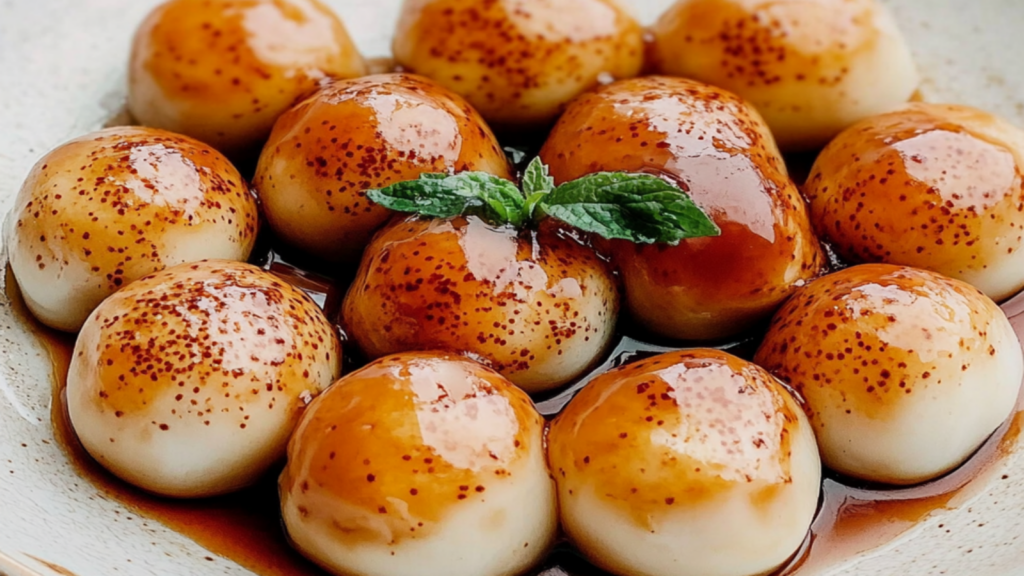 Tofu Mitarashi Dango Sweet Rice Dumplings