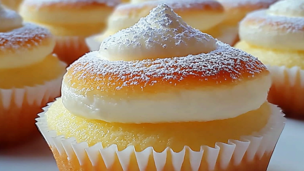 Fluffy Japanese Cotton Cheesecake Cupcakes - Heavenly Delight