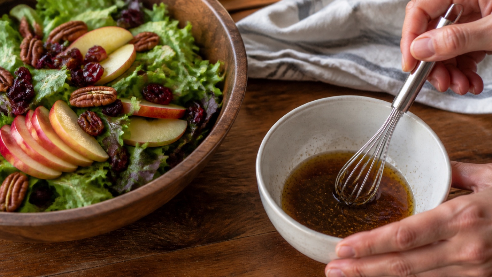 Preparation step for Apple Cranberry Pecan Salad Recipe Delight