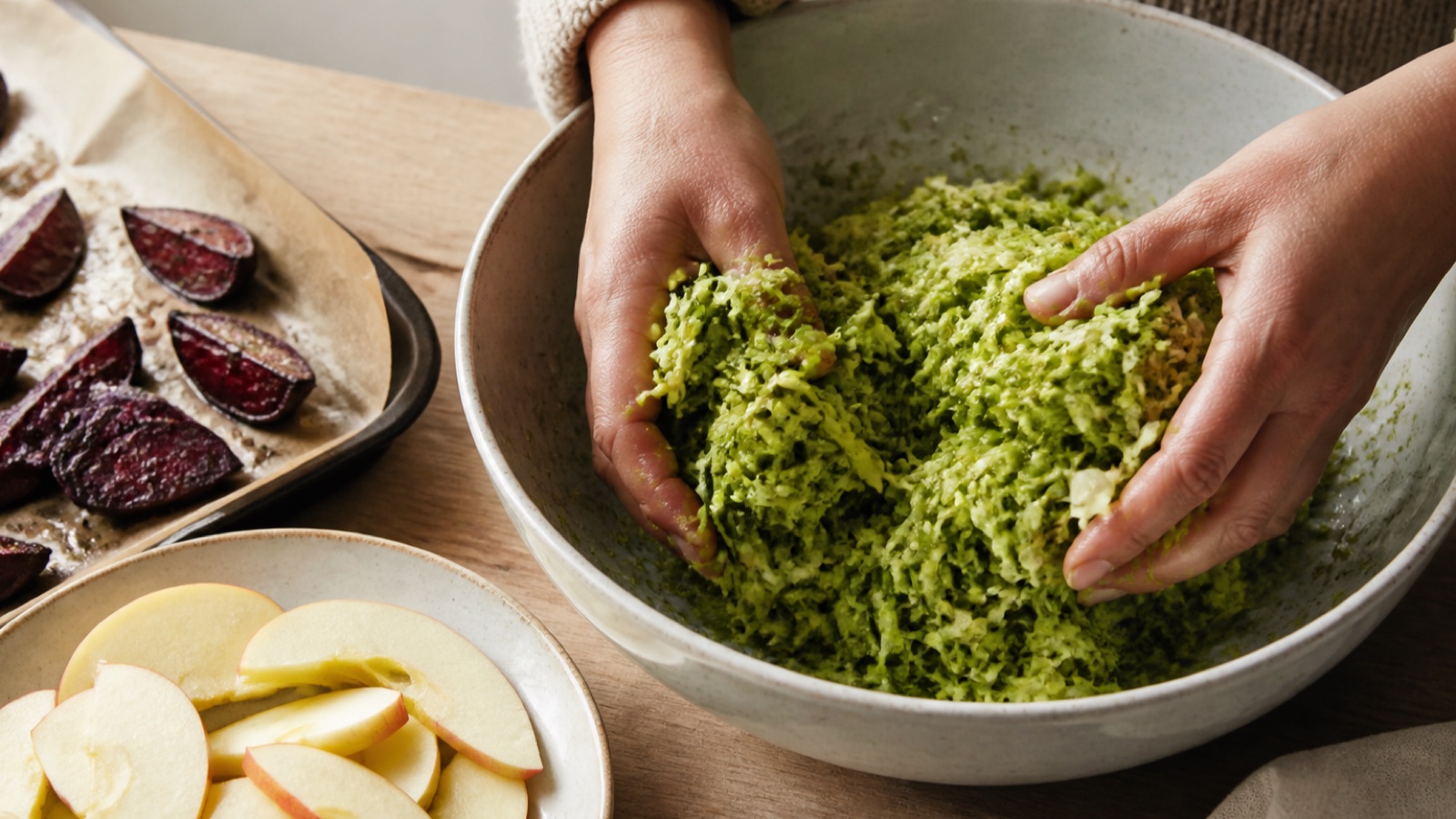 Preparation step for Cozy Autumn Salad with Brussels Sprouts & Beets Delight