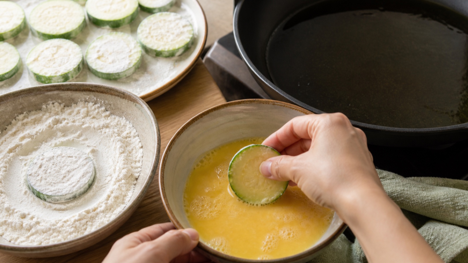 Preparation step for Korean Zucchini Fritters Recipe to Savor
