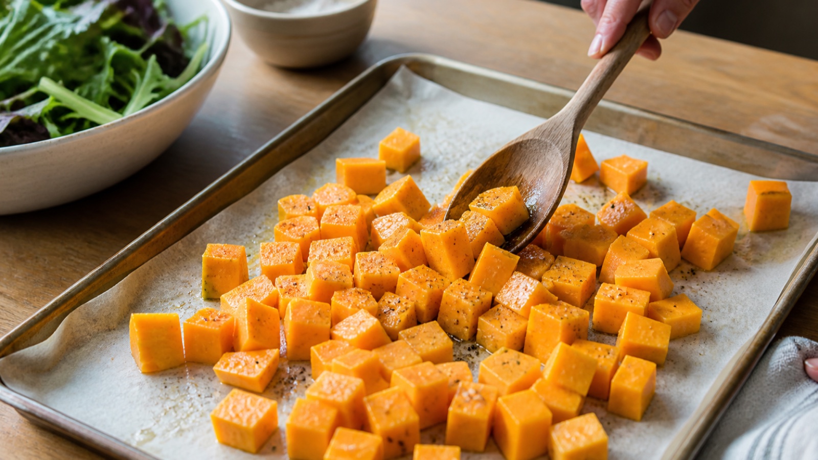 Preparation step for Butternut Squash Feta Salad | Perfect Side Dish