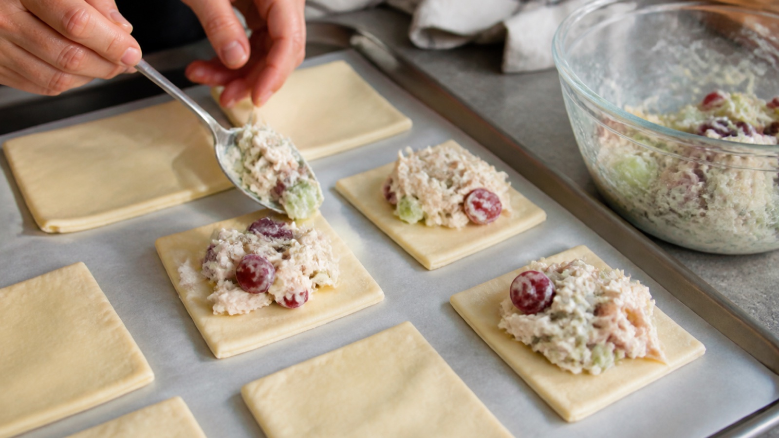 Preparation step for Healthy Chicken Salad Puffs Recipe to Delight