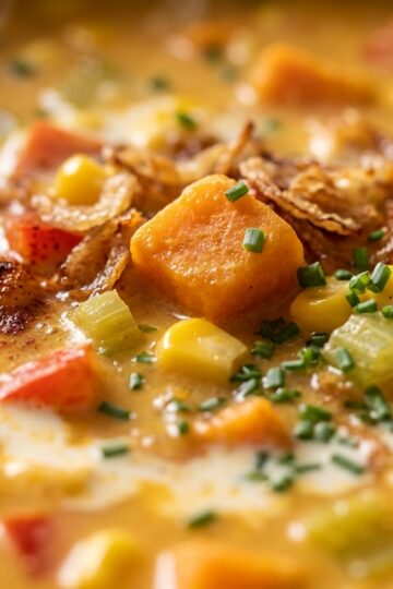 Cozy Creamy Sweet Potato and Corn Chowder
