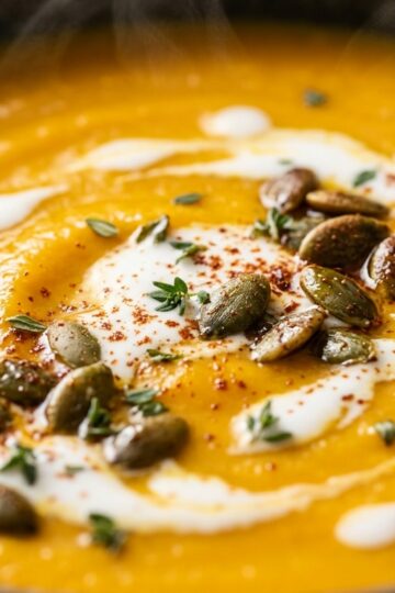 Velvety Spiced Pumpkin and Roasted Carrot Soup