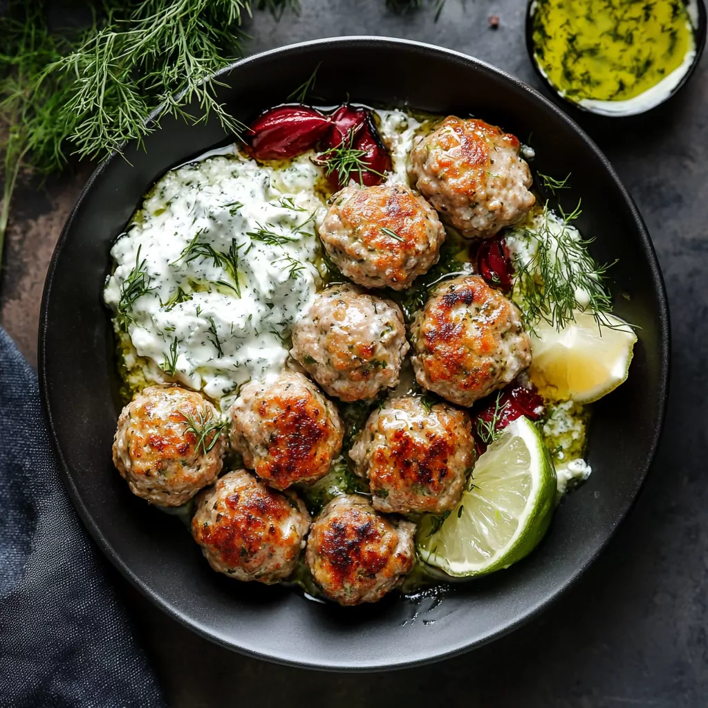 Greek Turkey Meatballs & Tzatziki