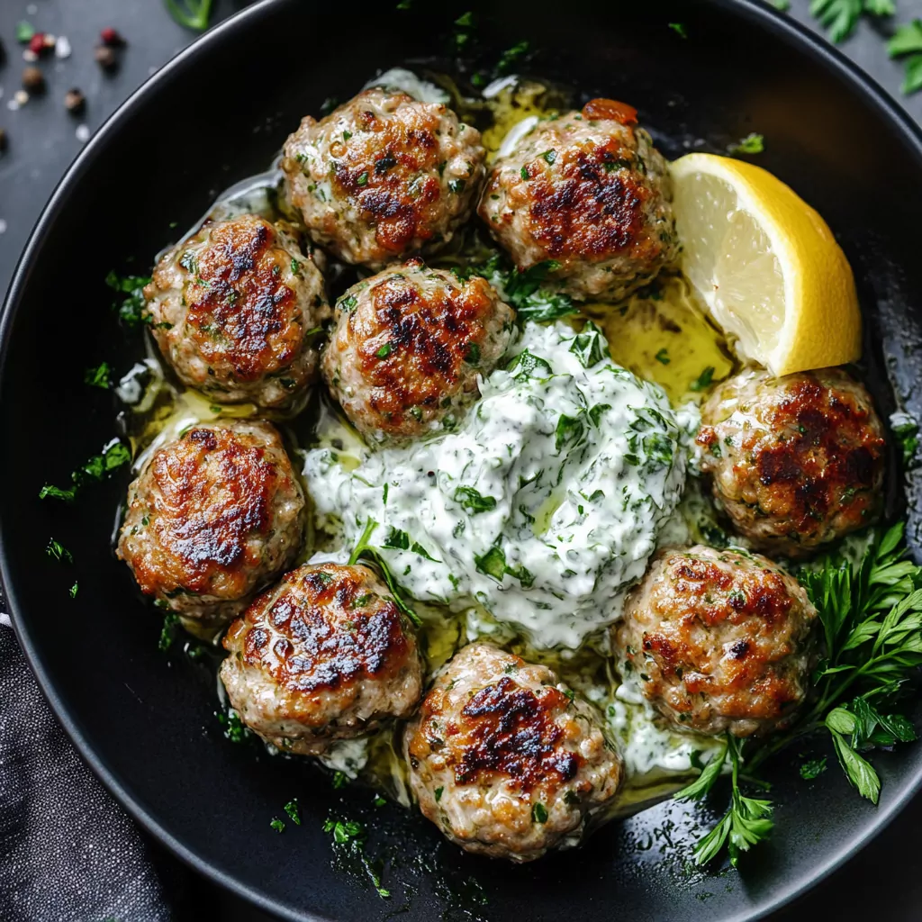 Greek Turkey Meatballs & Tzatziki